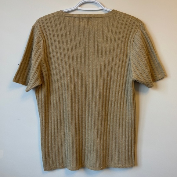 Vintage Jessica Gold Ribbed Knit Tee - Picture 3 of 7